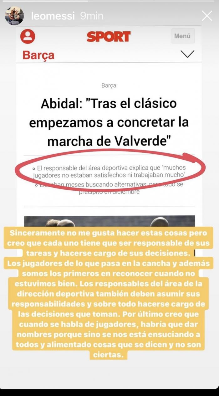 Respuesta Messi