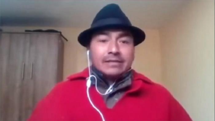 Leonidas Iza, dirigente indígena de Cotopaxi