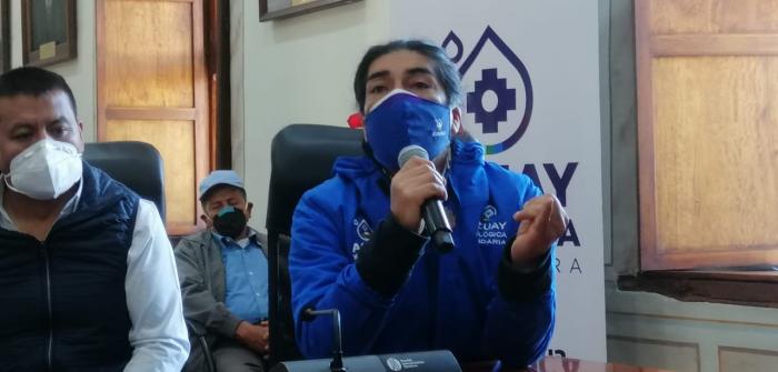 Yaku Pérez, candidato a la presidencia por Pachakutik.