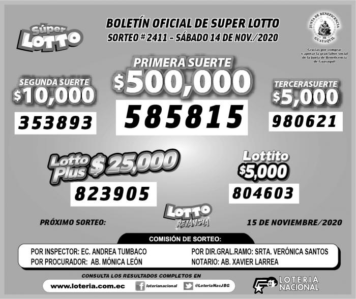 LOTTO 14 DE NOVIEMBRE