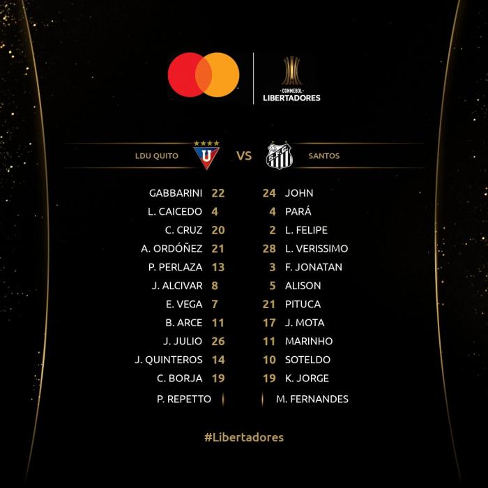 FORMACIONES-LDU-SANTOS-LIBERTADORES