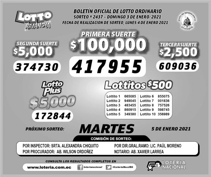 lotto 3 de enero