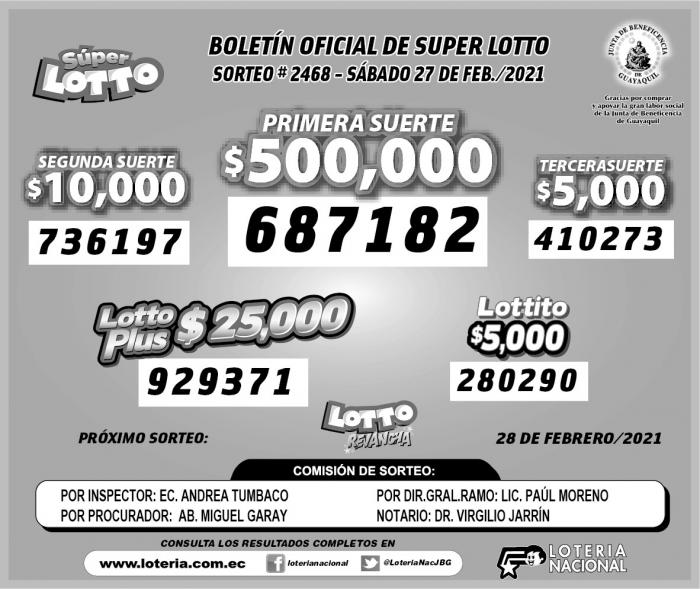 Lotto 27 de feberero