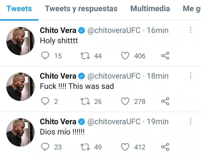 Reacción de Marlon 'Chito' Vera.