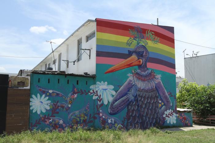 Uno de los murales de Nuevo Ceibos, que forman parte de la bienal.