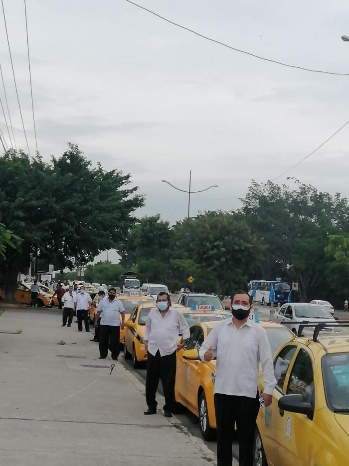 plantón de taxistas