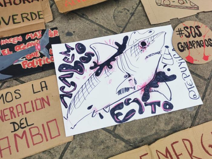 Una de las pancartas mostradas en la jornada.