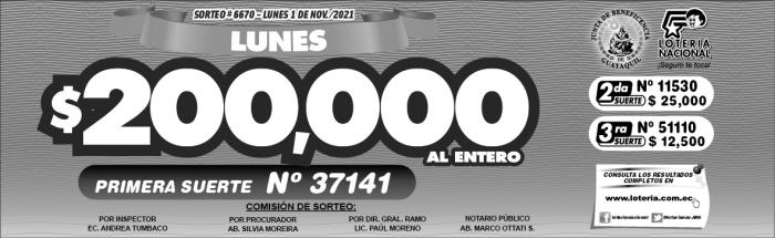 GRANASA - LOTERIA 6670 NOV. 1-05