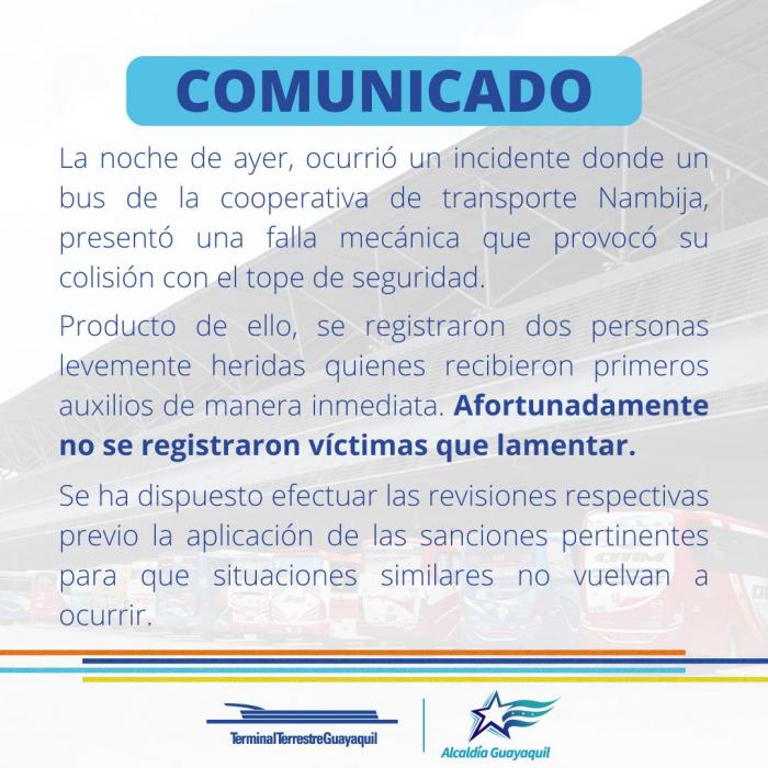 comunicado de la terminal terrestre