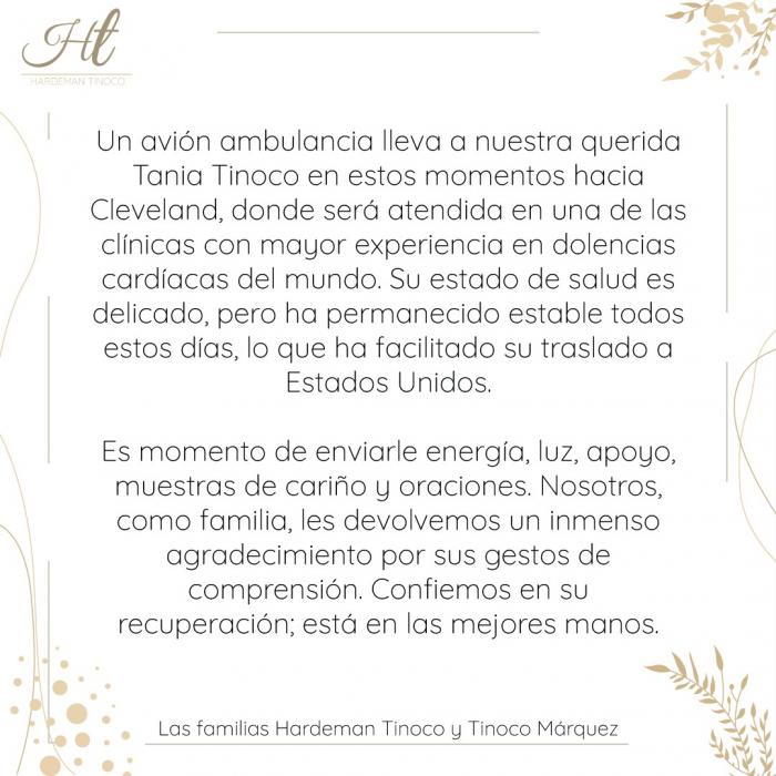 comunicado tania tinoco