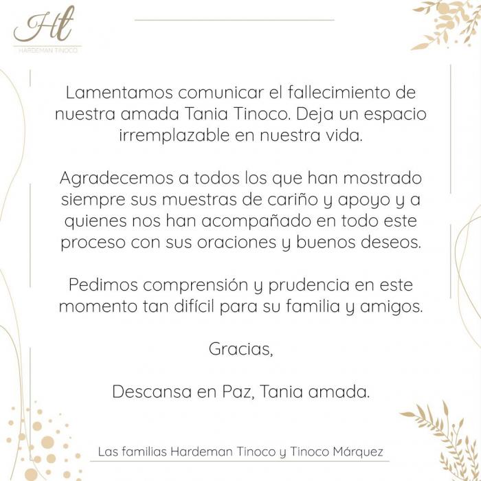 comunicaco muerte tania