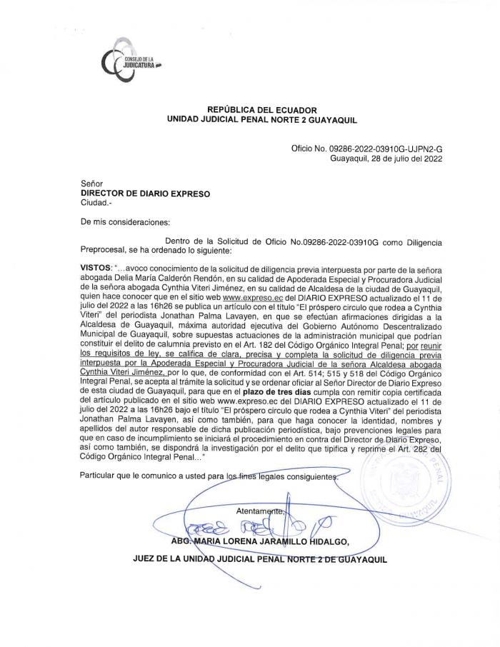 Notificación judicial