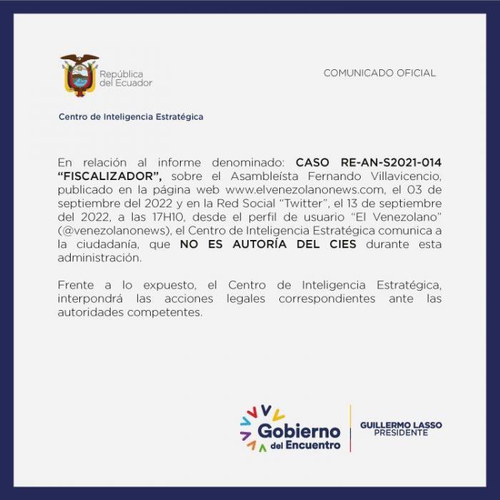 COMUNICADO DEL CIES