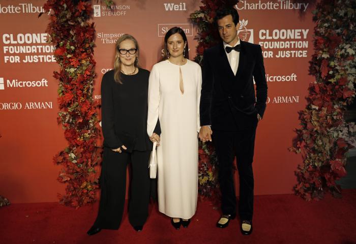 Meryl Streep, su hija Grace Gummer y Mark Ronson.