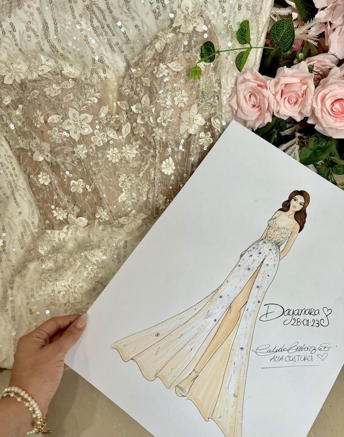 Boceto de vestido de novia