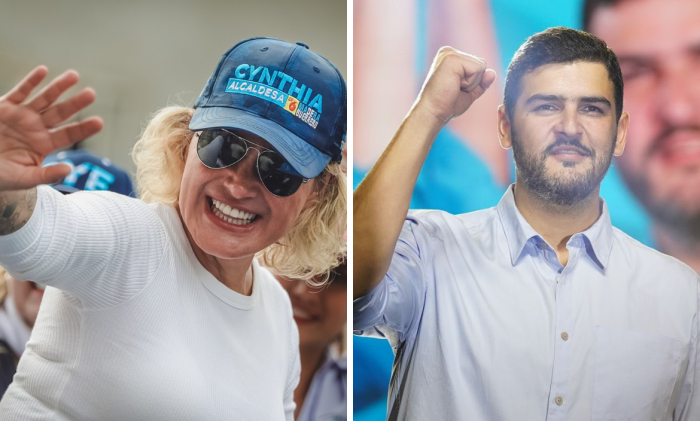 Cynthia Viteri y Aquiles Álvarez.