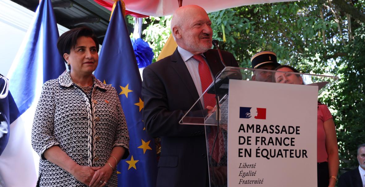 Embajada de Francia celebra Día Nacional, en la residencia del embajador en Quito. Despedida del embajador Frédéric Desagneaux