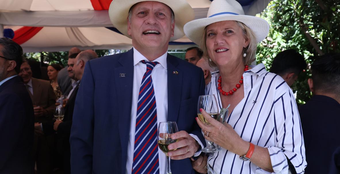 Embajada de Francia celebra Día Nacional, en la residencia del embajador en Quito. Despedida del embajador Frédéric Desagneaux