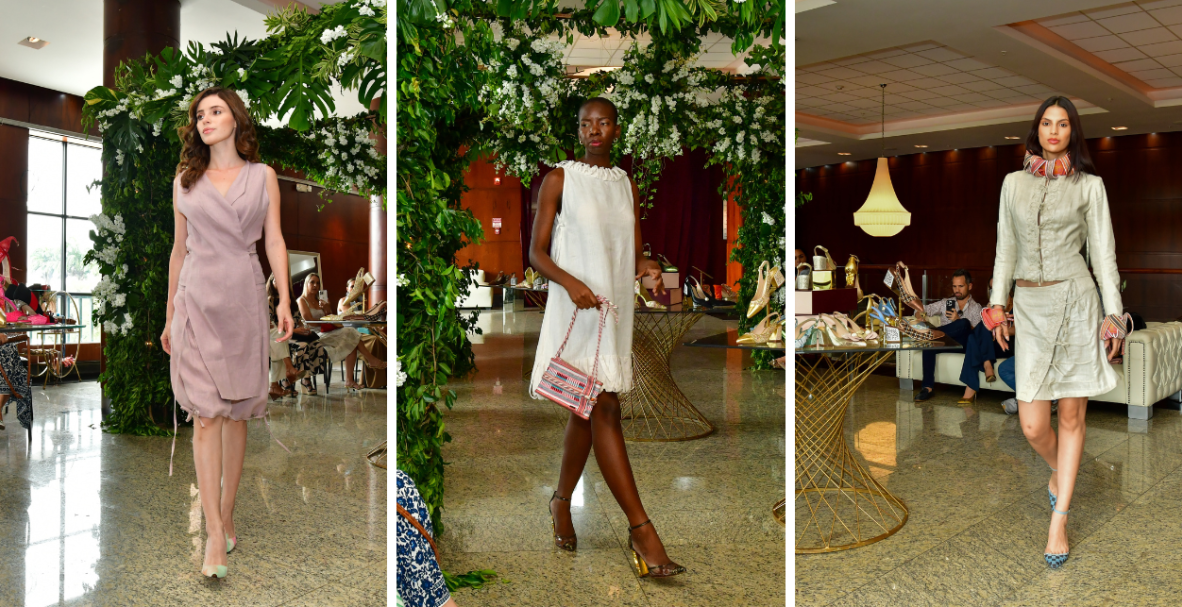 Jacqueline Moncayo presenta su colección de zapatos en el Teatro Sánchez Aguilar.