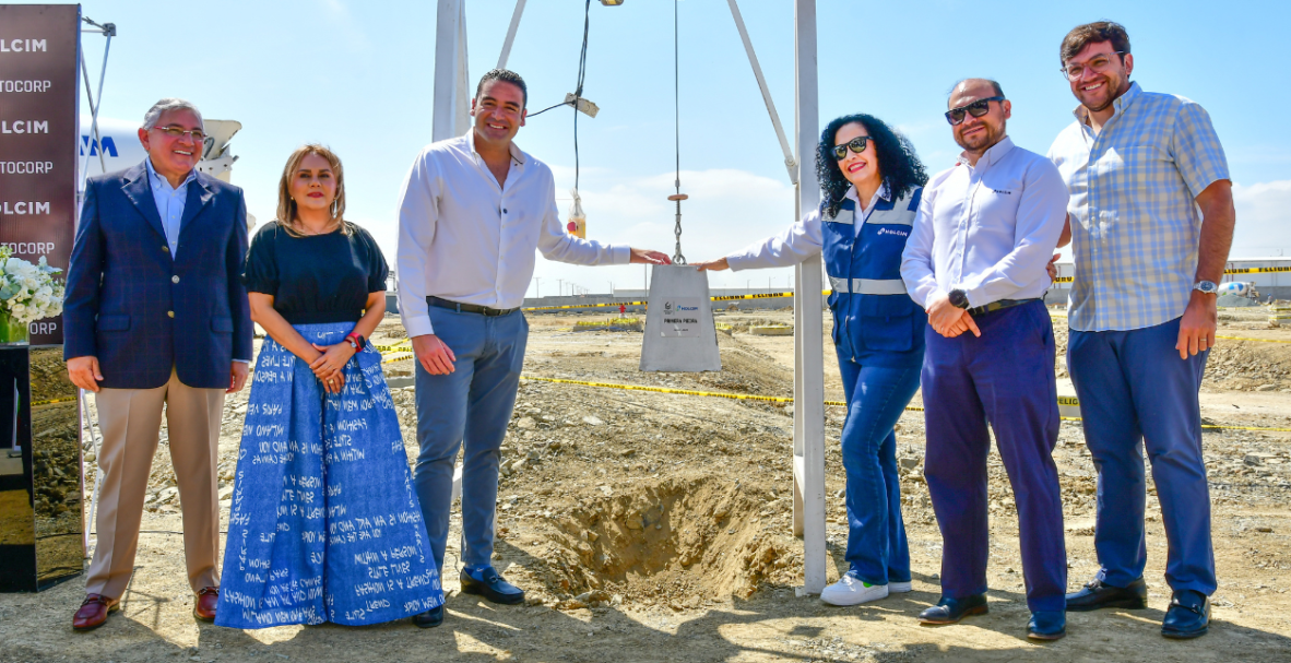 Minutocorp y Holcim Ecuador ponen la primera piedra de la nueva planta de producción de hormigón en Samborondón