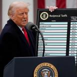 El presidente de EEUU, Donald Trump, durante el bautizado como 'Día de la Liberación', en el que anunció aranceles globales.