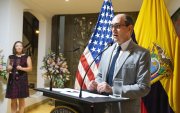 El cónsul general Erik Martini, durante su discurso de bienvenida.