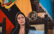 La alcaldesa subrogante de Guayaquil, Tatiana Coronel, durante la sesión de Concejo Cantonal celebrada este jueves 26 de marzo.