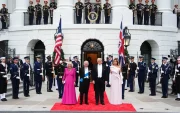 Los reyes Carlos y Camilla con Donald y Melania Trump en Estados Unidos.