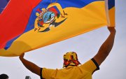 Un hincha de Ecuador en el estadio de Kansas City.