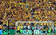 Gonzalo Plata de Ecuador celebra el segundo gol de Ecuador ante Alemania.