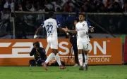 Futbolistas de Liga de Quito festejan un gol en un partido de la LigaPro 2026.