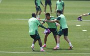 Los jugadores de la selección mexicana durante el entrenamiento.