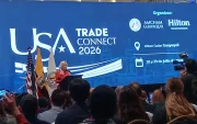 Nery Merejildo, presidenta del directorio de AmCham Guayaquil en el foro USA Trade Connect 2026.