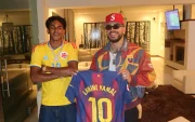 El cantante urbano colombiano Ryan Castro y el futbolista español Lamine Yamal.