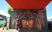 Cultura y color transforman este intercambiador de la av. Galo Plaza Lasso.