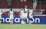 Liga de Quito es una fiesta, celebrando el gol de Janner Corozo, luego fue expulsado.