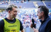 Richard Schunke defensa de Independiente del Valle y Michel Deller principal del equipo Rayado