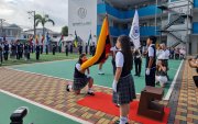Juramento de la bandera en el colegio Liceo Panamericano Centenario