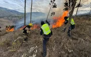 El déficit hídrico, las altas temperaturas y los fuertes vientos favorecen la propagación de los incendios forestales en Ambato. En los primeros nueve días de octubre se han registrado 25 emergencias de este tipo.