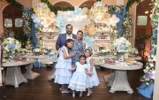 Georgette junto a sus hijas Anarella, Alina y Cecilia, y sus sobrinas, 
Catalina y Flavia Sosa Jalil, y Kiara León Ode.