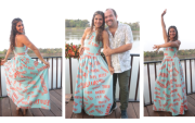 El vestido fue diseñado por la propia anfitriona y lleva los nombres de sus invitados