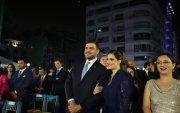 Aquiles Álvarez junto a su esposa Fiorella Icaza. En la foto a la derecha se encuentra también la Vicealcaldesa Blanca López.