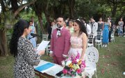 Pancho Feraud Manzur y Sarita Sáenz González durante la ceremonia.