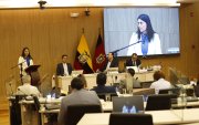 Verónica Suárez, gerente de la Epmaps, compareció este 19 de noviembre de 2024 en el Concejo Metropolitano.