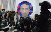 El día de la detención de los implicados en atentado contra el canal de televisión TC. En el círculo "Negro Willy".