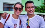 Agenda. La esposa del presidente y candidato Daniel Noboa se ha sumado a los actos de campaña.