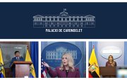El salón de la vocería presidencial representa simbólicamente el poder, explica uno de los académicos consultados por EXPRESO. El régimen buscarían reforzar la idea de un Estado de orden, control y serio.