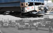 Una peatona murió en la vía Perimetral cuando un contenedor se desprendió del tráiler que lo llevaba y le cayó encima.