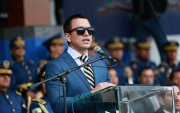 El presidente Daniel Noboa, durante una ceremonia de la Policía Nacional.