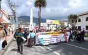 Ibarra. Manifestantes recorrieron el centro de la urbe y pidieron la apertura al diálogo en el marco del paro 2025.